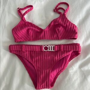 SOLID & STRIPED Pink Bikini Set